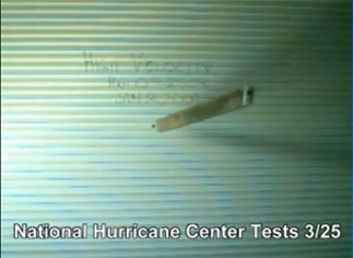 National Hurricane Center hurricane shutter tests video